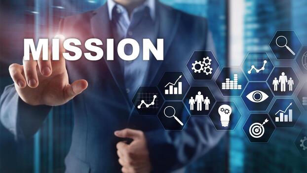 finacial success chart concept on virtual screen abstract business background mission business concept photo