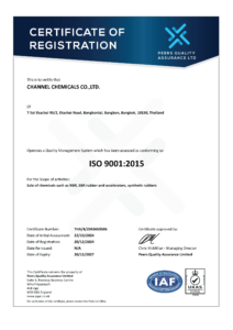 certificate 9001 2015 channel chemicals co.,ltd.
